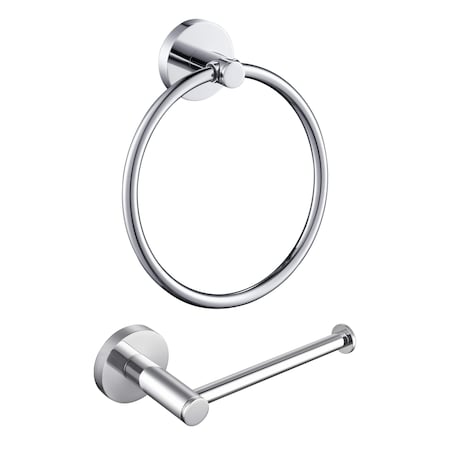 Kibi Circular 2-Piece Bathroom Hardware Set C-KBA14-2CH-2